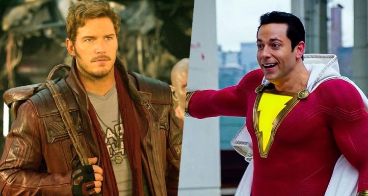 Star Lord interprété par Chris Pratt face à Shazam joué par Zachary Levi