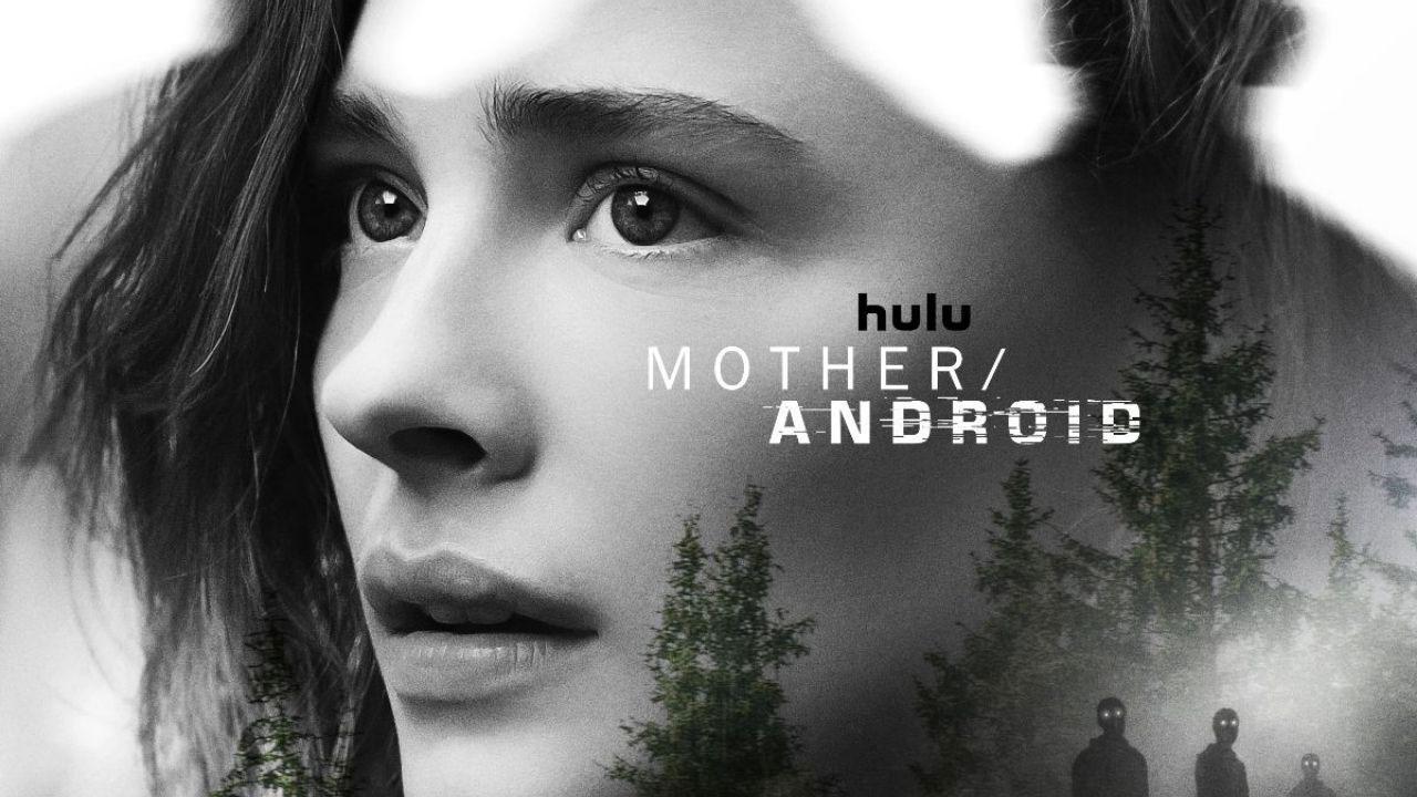 Affiche du film Mother/Android chez Hulu avec un gros plan sur Chloë Grace Moretz dans son rôle de Georgia
