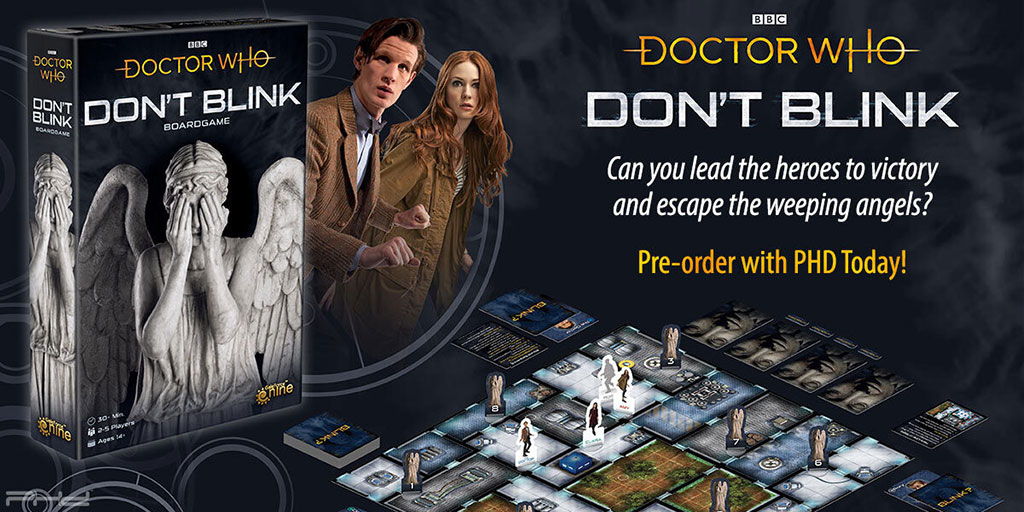 La boite de jeu et le plateau de Doctor Who Don't blink