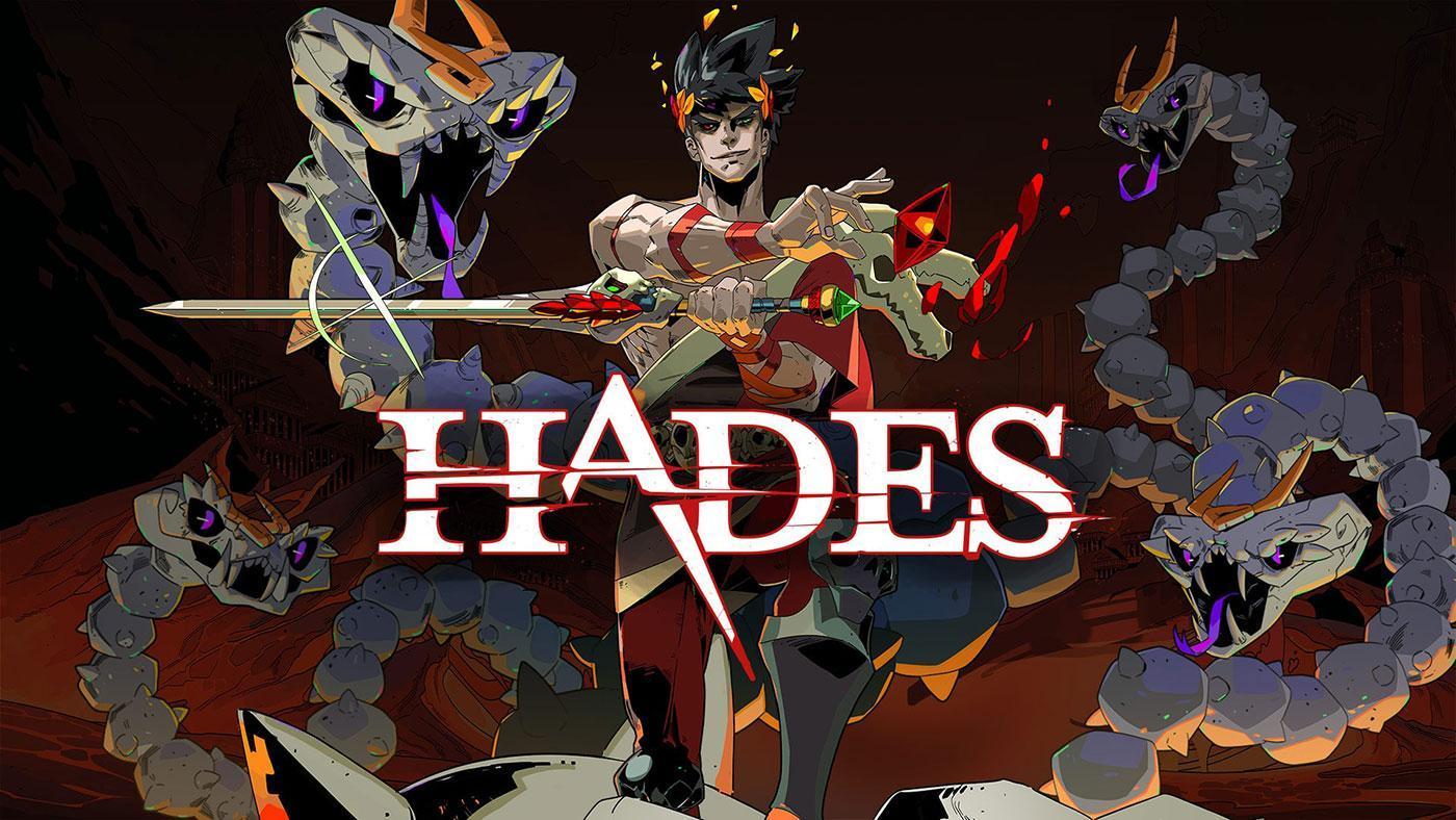 Zagreus, le prince des Enfers dans le jeux Hades entouré de serpents squelettique