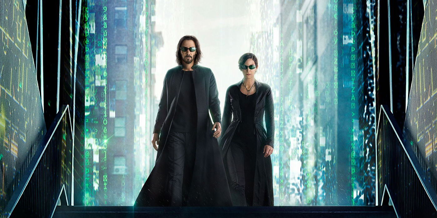 The Matrix Resurrections Neo et Trinity joués par Keanu Reeves et Carrie Ann Moss