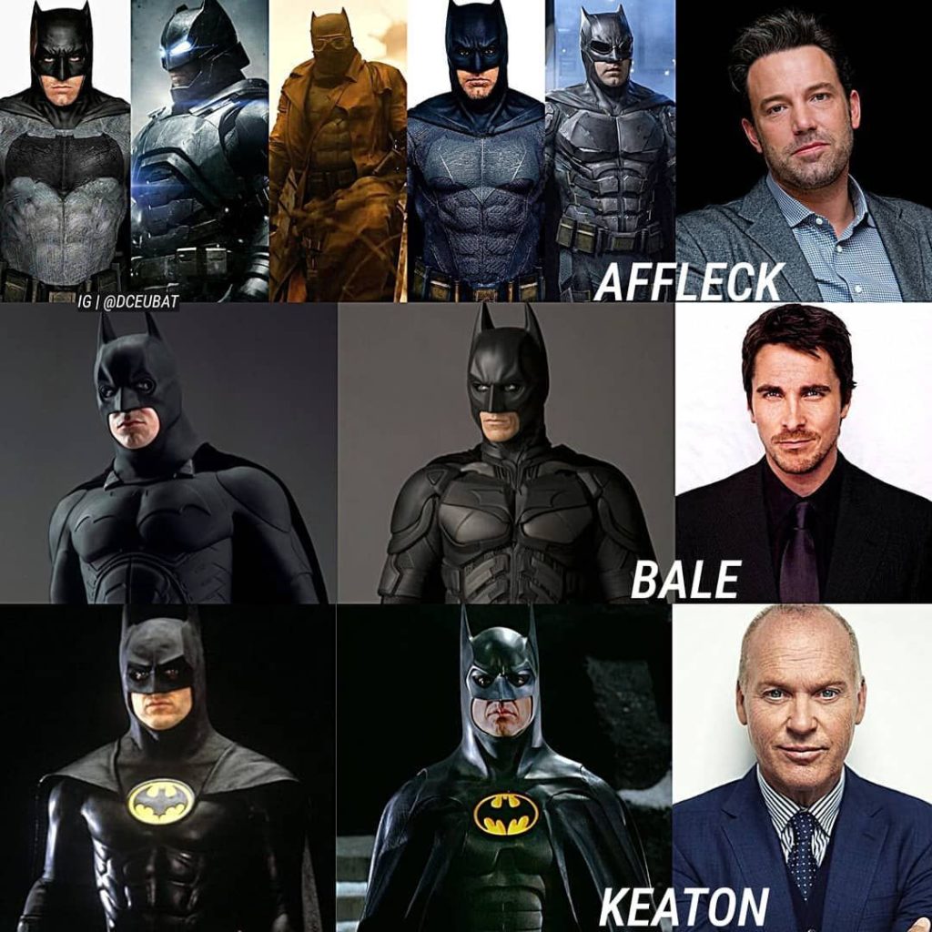 les 3 meilleurs batman et les acteurs Christian Bale, Ben Affleck et Michael Keaton