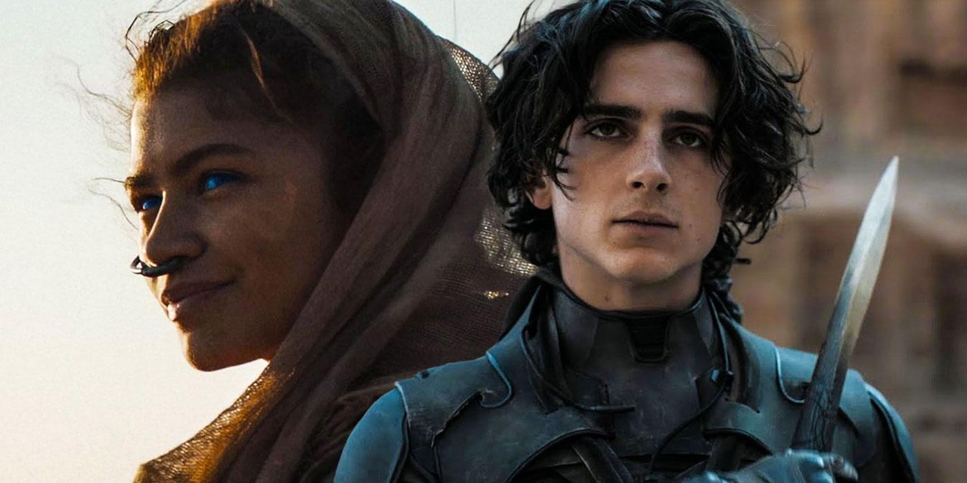 Zendaya et Timothée Chalamet dans leur rôle de Chani et Paul Atréide dans Dune de Villeneuve